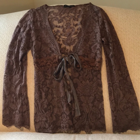 Anthropologie Tops - Anthropologie Ann Ferriday tie-front lace top